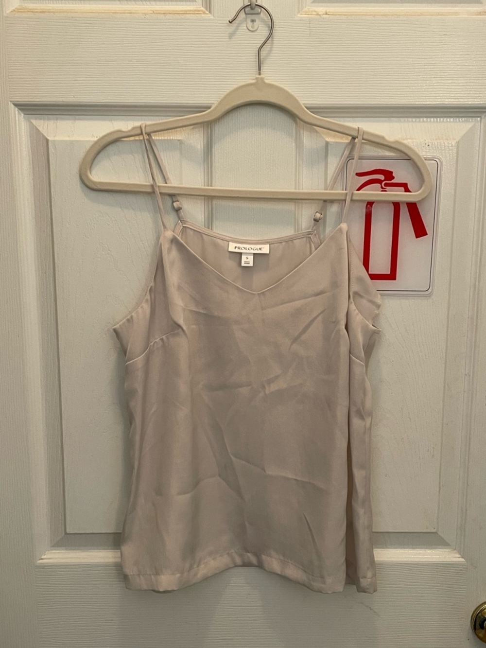 Prologue Light Beige Satin Spaghetti Strap Cami